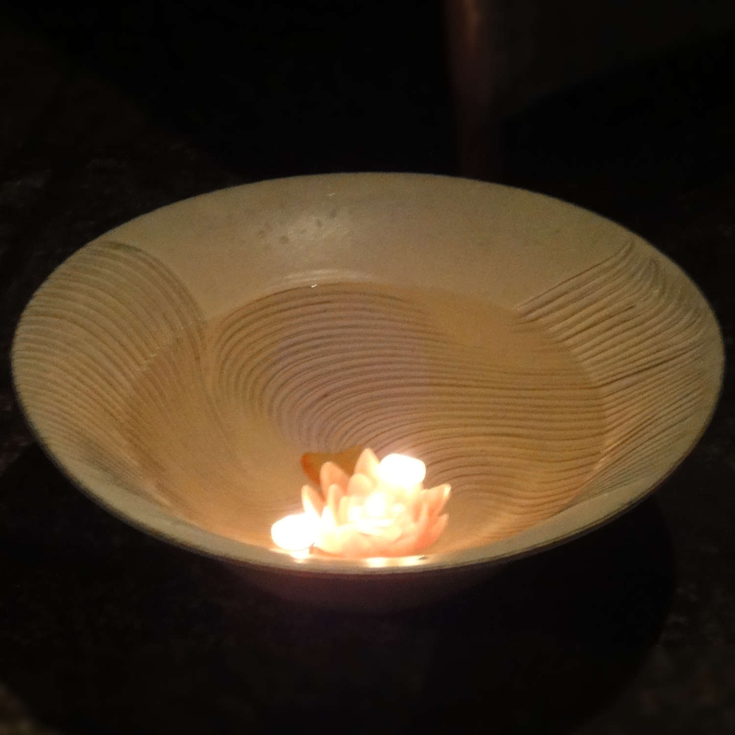 bowl with a candle
